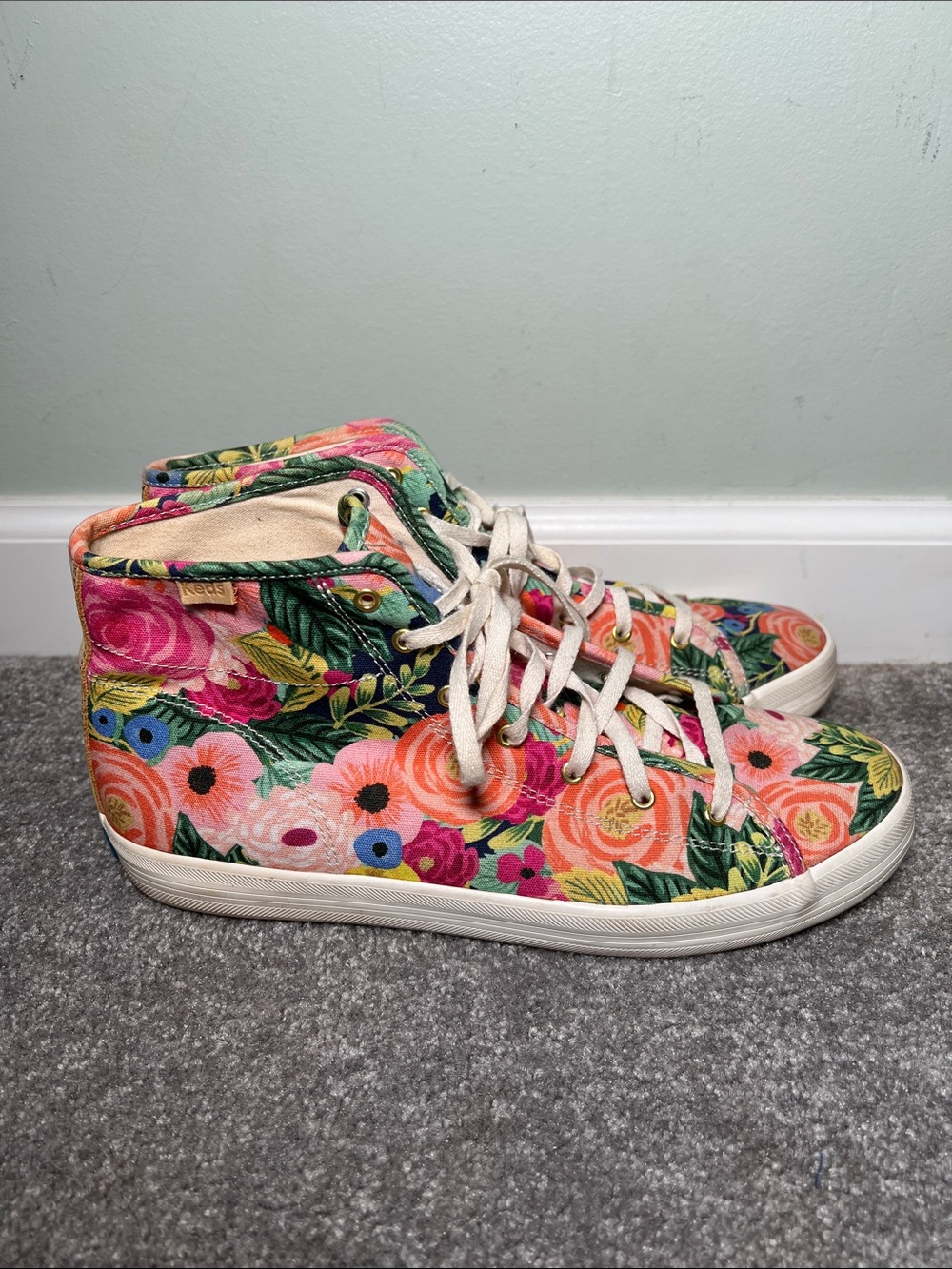 Keds x Rifle Paper Company High Top Floral Sneakers size 10